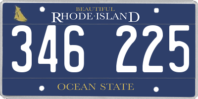 RI license plate 346225