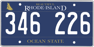 RI license plate 346226
