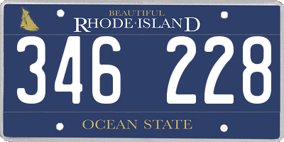 RI license plate 346228