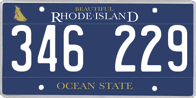 RI license plate 346229