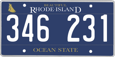 RI license plate 346231