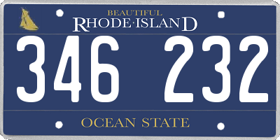 RI license plate 346232
