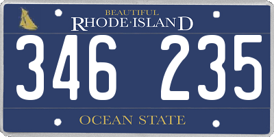 RI license plate 346235