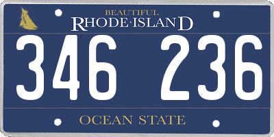 RI license plate 346236