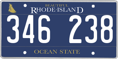 RI license plate 346238