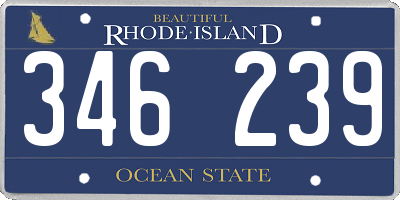 RI license plate 346239