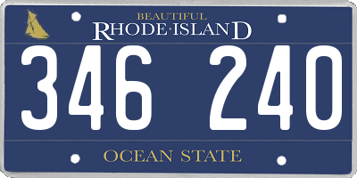 RI license plate 346240
