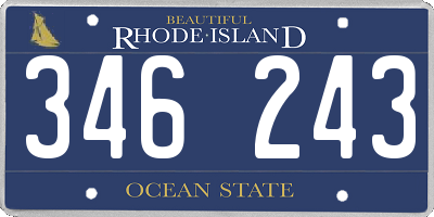 RI license plate 346243