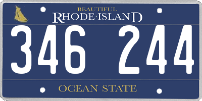 RI license plate 346244