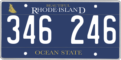 RI license plate 346246