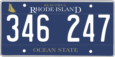 RI license plate 346247