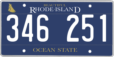 RI license plate 346251