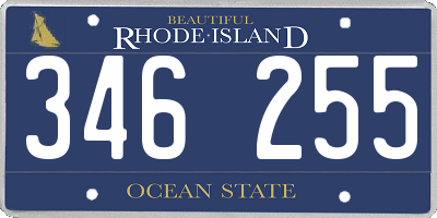 RI license plate 346255