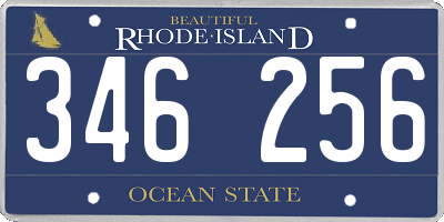 RI license plate 346256