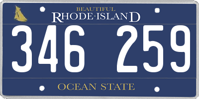 RI license plate 346259