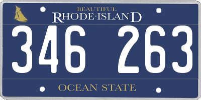 RI license plate 346263