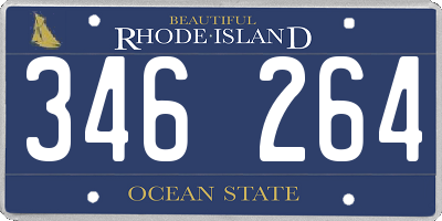 RI license plate 346264