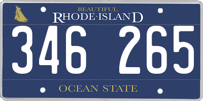 RI license plate 346265