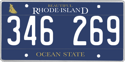 RI license plate 346269