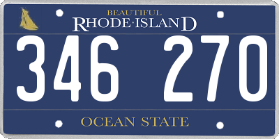RI license plate 346270