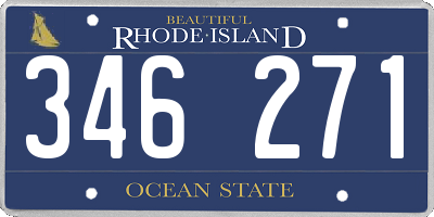 RI license plate 346271