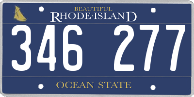 RI license plate 346277