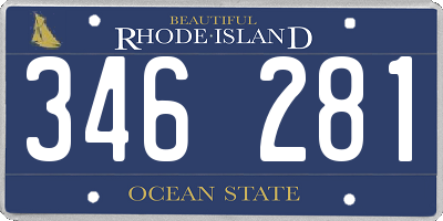 RI license plate 346281