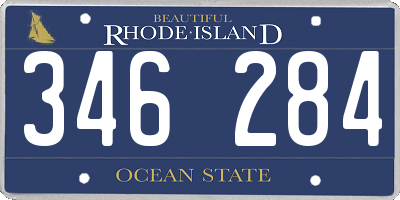 RI license plate 346284