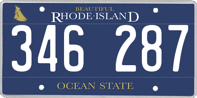 RI license plate 346287