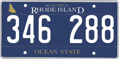 RI license plate 346288