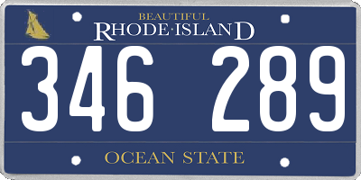 RI license plate 346289