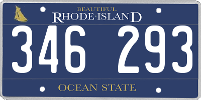 RI license plate 346293