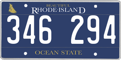 RI license plate 346294