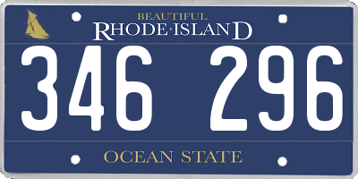 RI license plate 346296