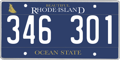 RI license plate 346301