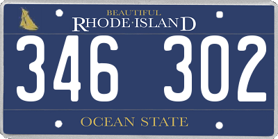 RI license plate 346302