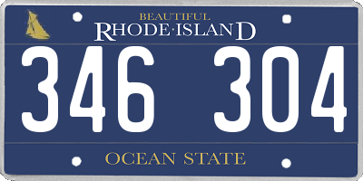 RI license plate 346304