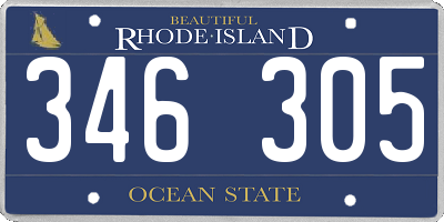 RI license plate 346305