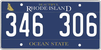 RI license plate 346306