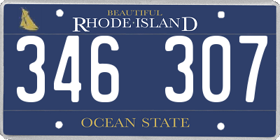 RI license plate 346307