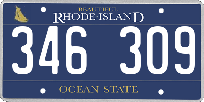 RI license plate 346309