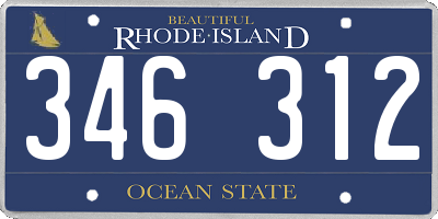 RI license plate 346312