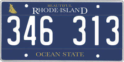 RI license plate 346313
