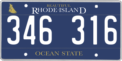 RI license plate 346316
