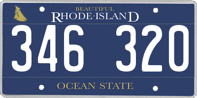 RI license plate 346320
