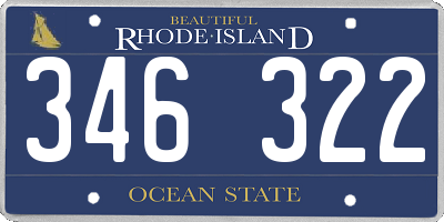 RI license plate 346322