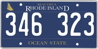 RI license plate 346323
