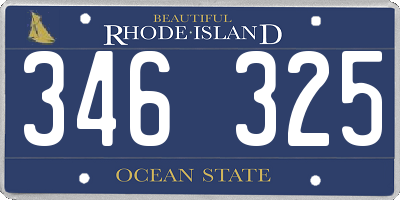 RI license plate 346325