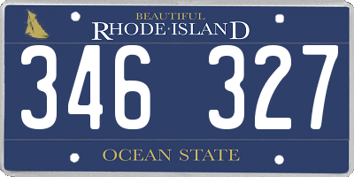 RI license plate 346327