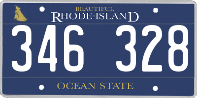 RI license plate 346328